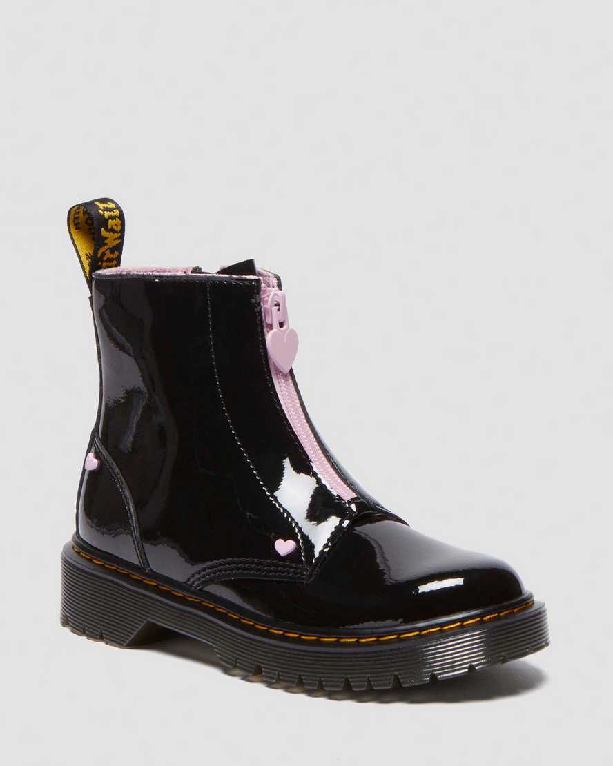 JUNIOR HEART Nappa Patent Leather Pull-on Boots