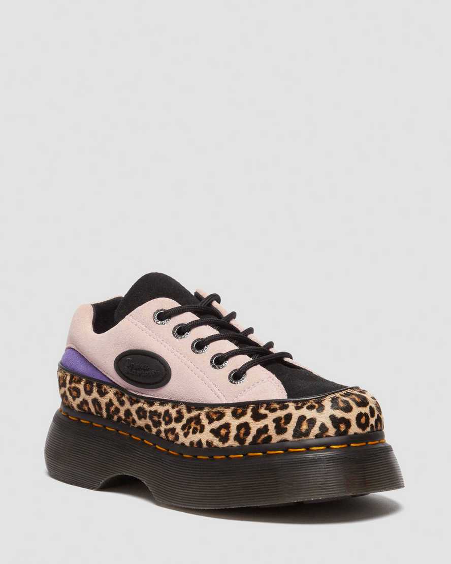 BUZZ 5-Eye Leopard and Suede Shoes