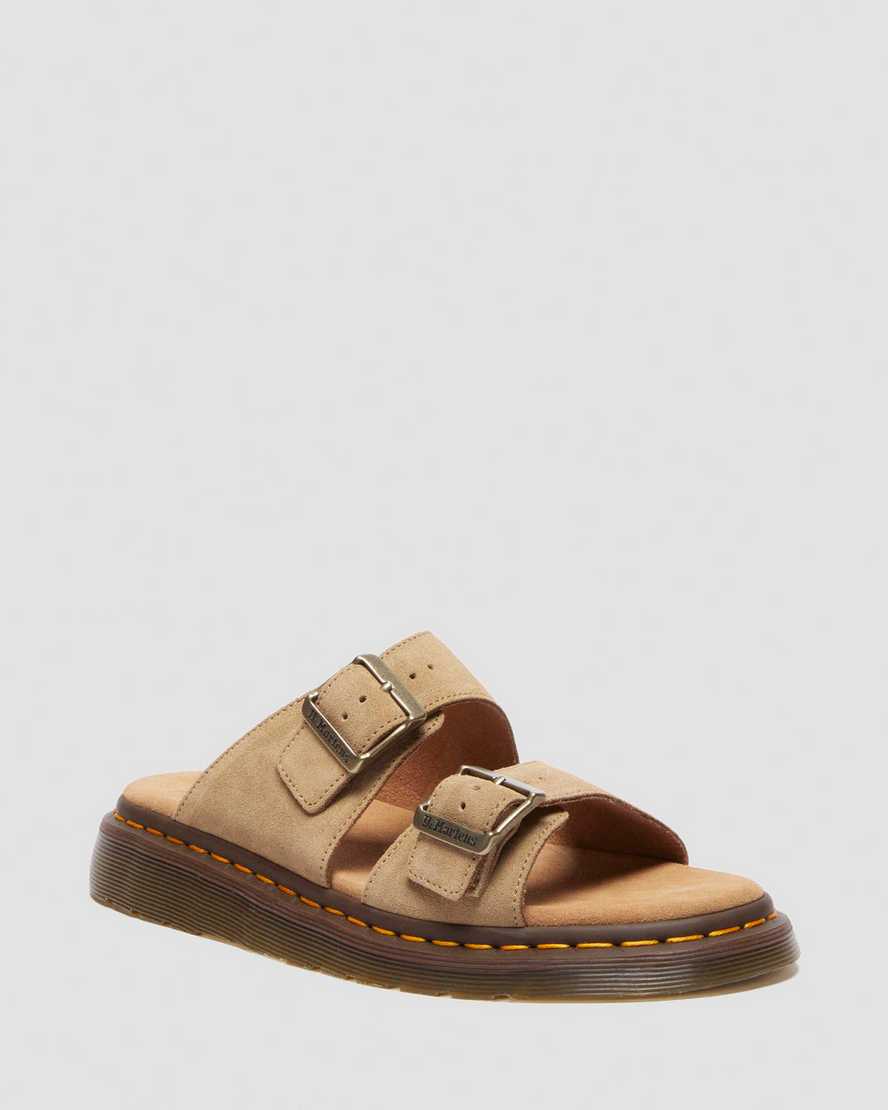 JOSEF SUEDE SLIDE SANDALS
