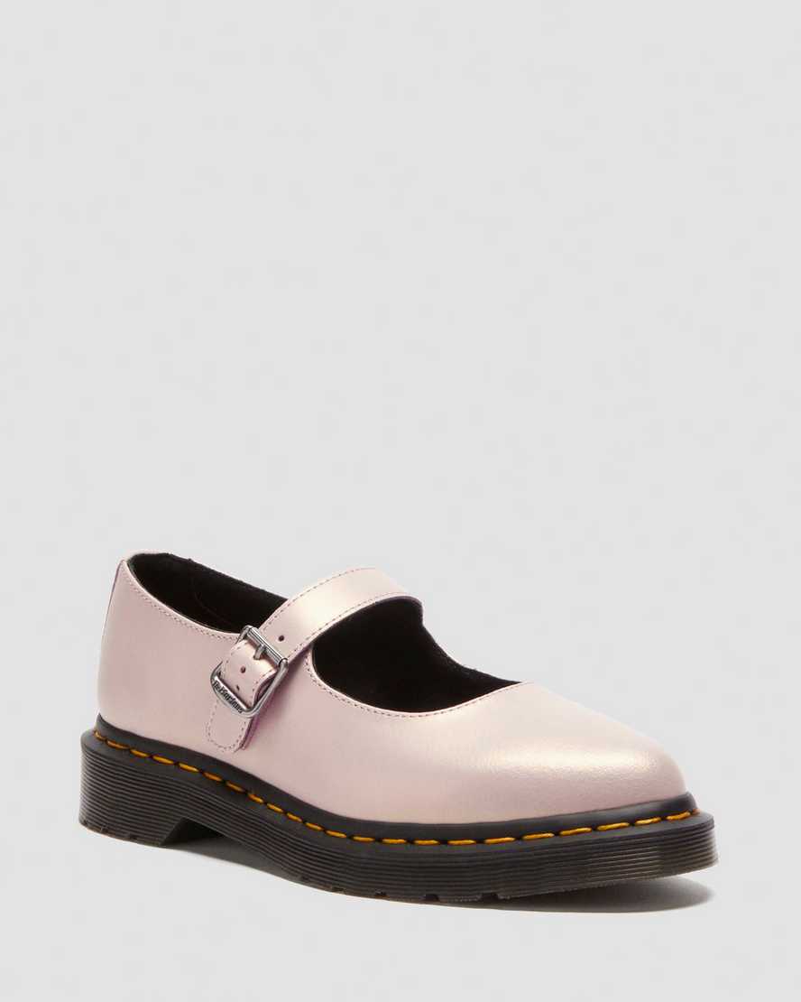 ELPHIE Iridescent Leather Mary Jane Shoes