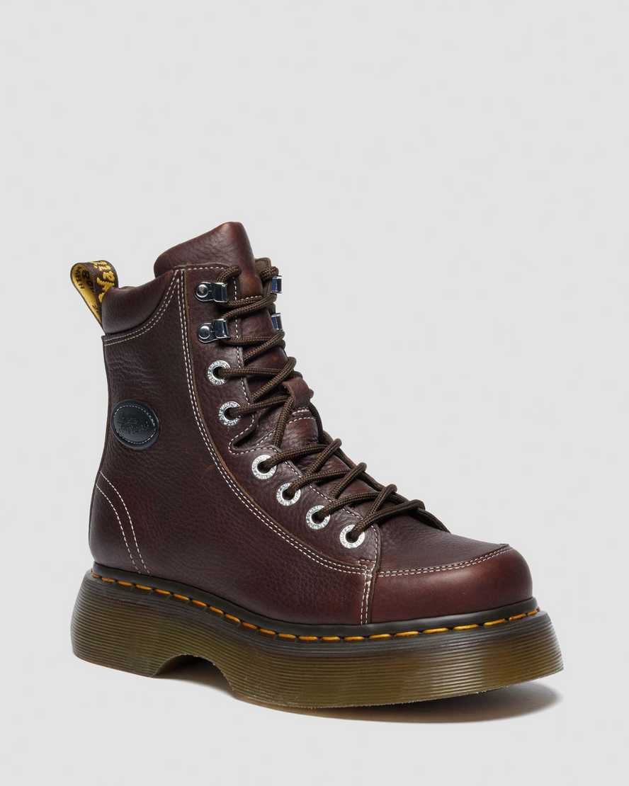 BUZZ 8-EYE Grizzly Leather Lace-Up Boots