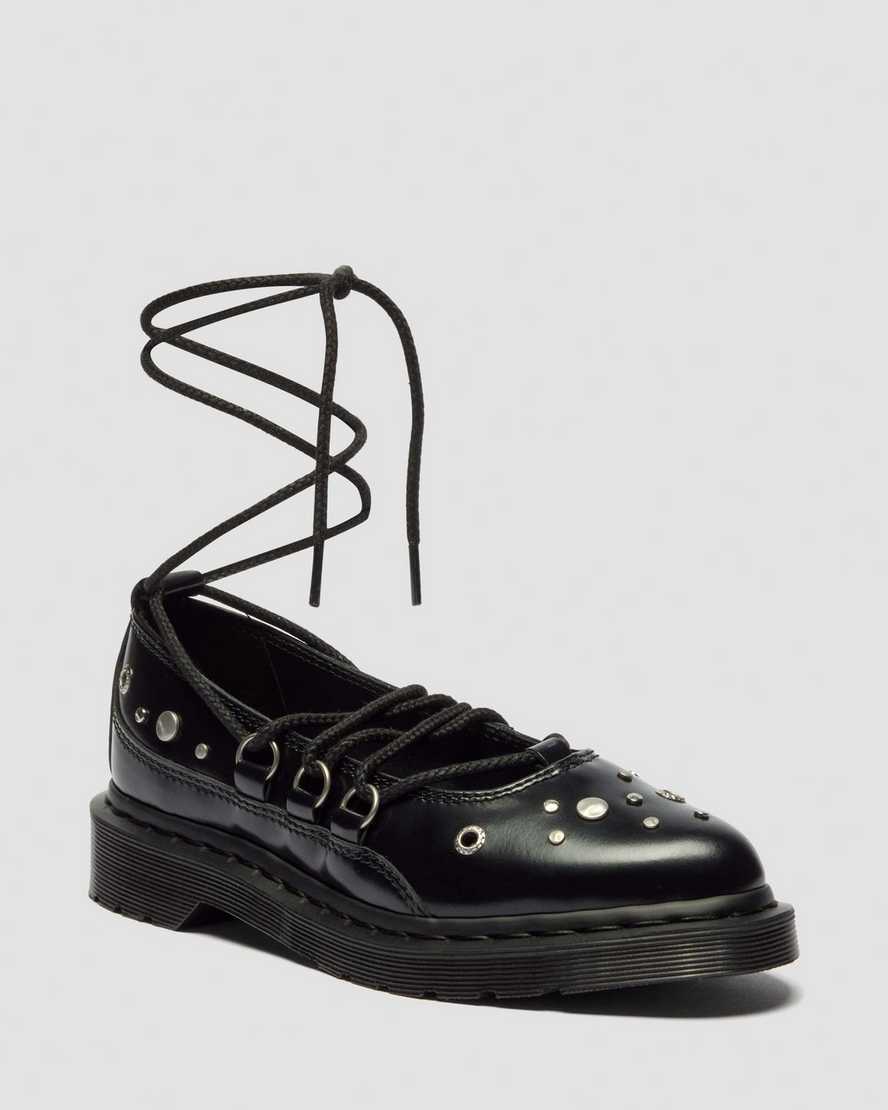 ELPHIE II Studded Buttero Leather Ballet Flats