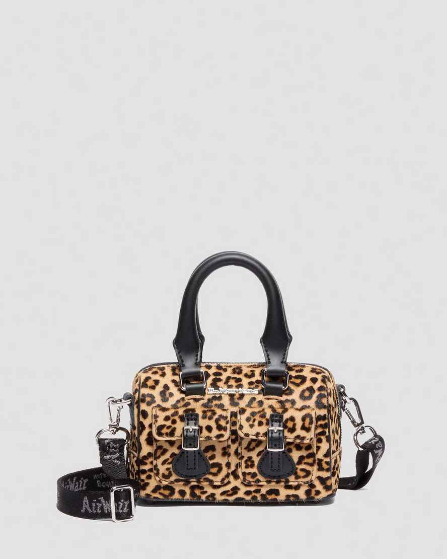 MINI TOP HANDLE BAG Hair On Leopard Print Bag
